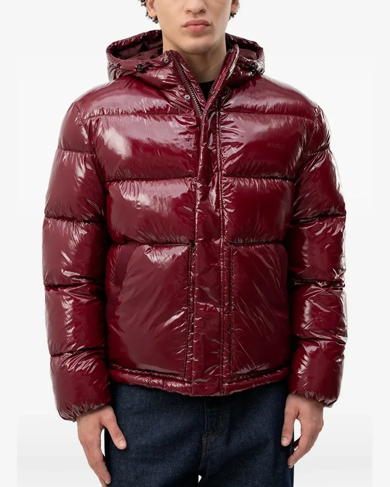 HUGO BOSS water-repellent puffer jacket with tonal-logo - Rot Rot