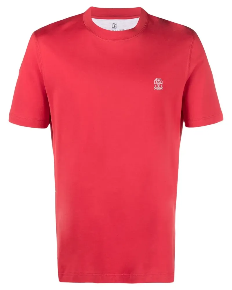 Brunello Cucinelli T-Shirt mit Logo-Stickerei - Rot Rot