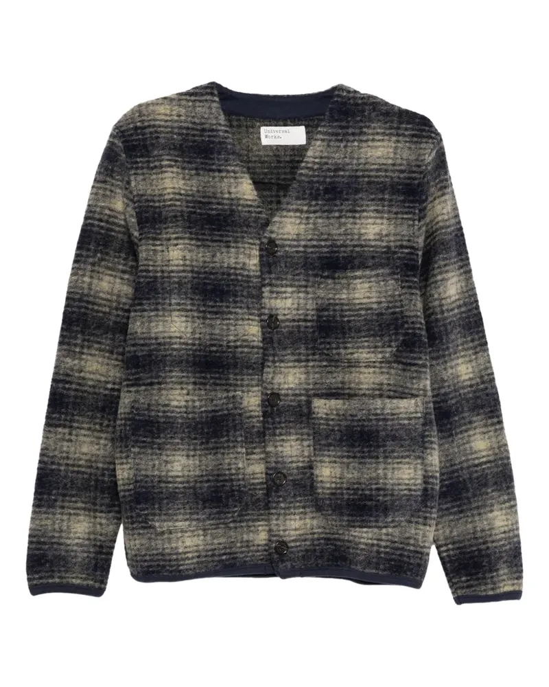 Universal Works Karierter Cardigan - Blau Blau
