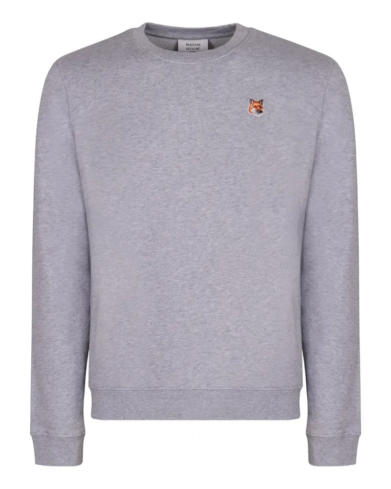 Kitsuné Sweatshirt mit Fuchs-Stickerei - Grau Grau
