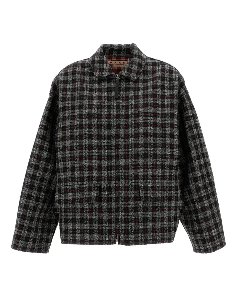 Marni check-pattern zip-up jacket - Grau Grau