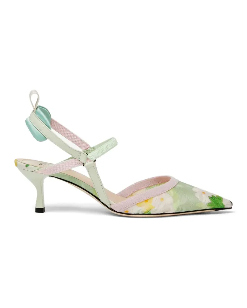 Fendi Colibrì Lite floral-pattern strappy pumps - Grün Grün