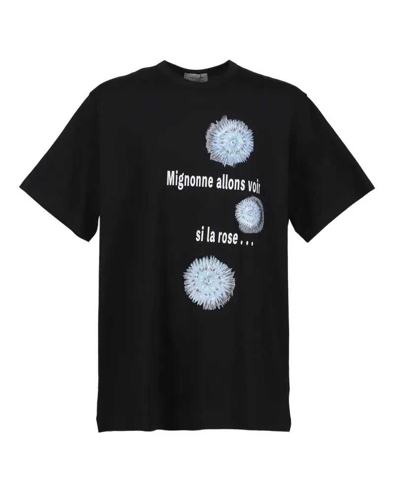Yohji Yamamoto T-Shirt mit grafischem Print - Schwarz Schwarz