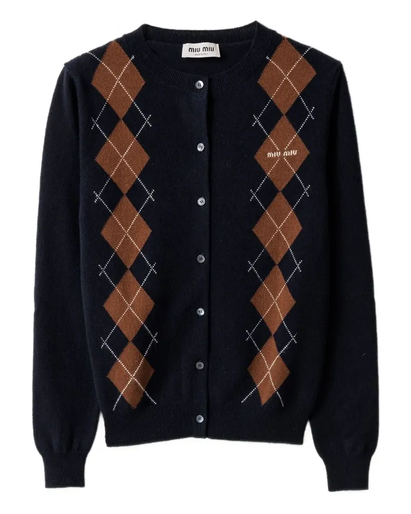 Miu Miu Cardigan mit Argyle-Muster - Blau Blau