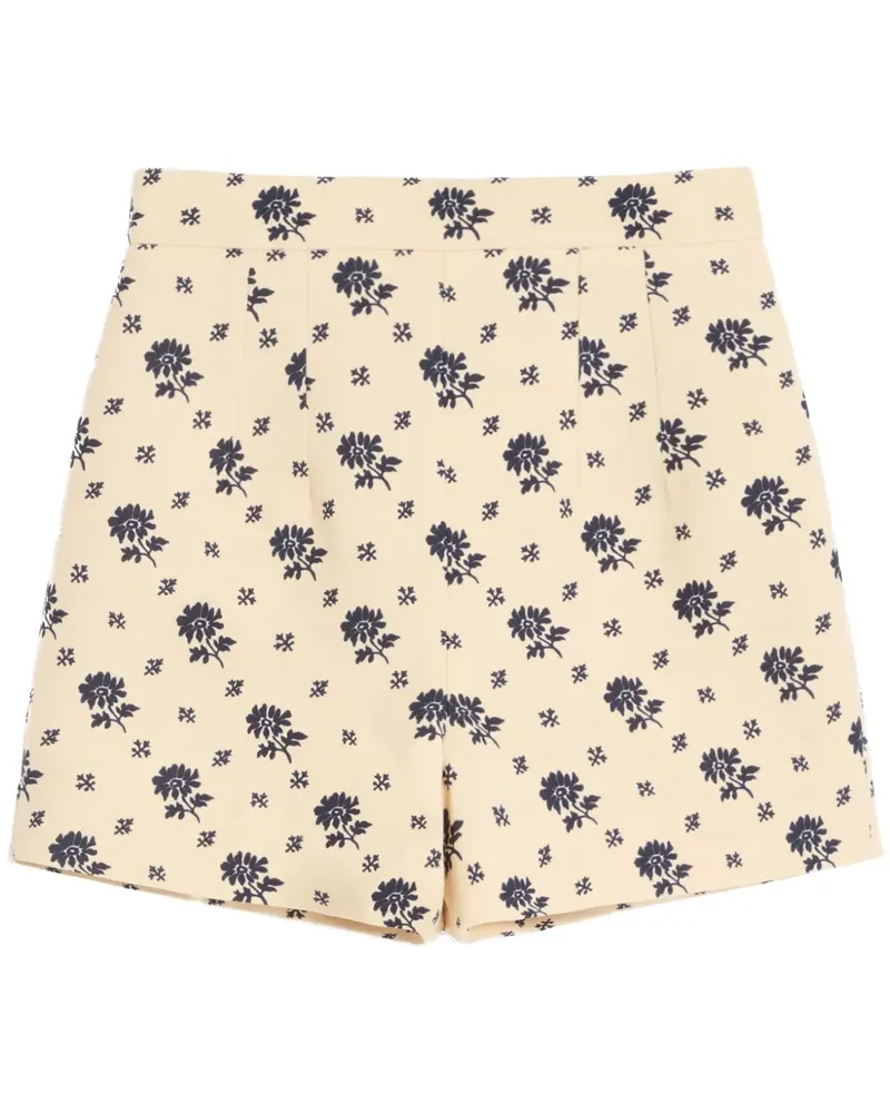Valentino Garavani Fiorellino Blu Papier Shorts mit Blumen - Nude Nude