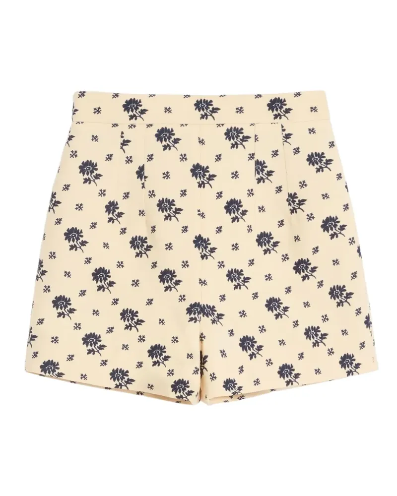 Valentino Garavani Fiorellino Blu Papier Shorts mit Blumen - Nude Nude
