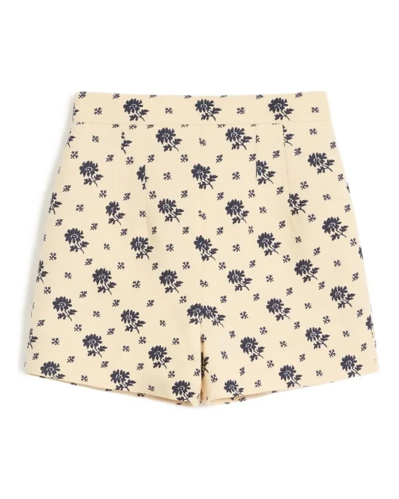 Valentino Garavani Fiorellino Blu Papier Shorts mit Blumen - Nude Nude