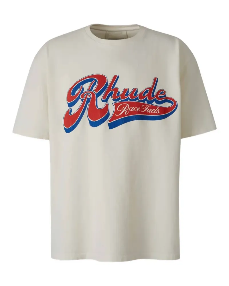 RHUDE logo-print cotton T-shirt - Nude Nude