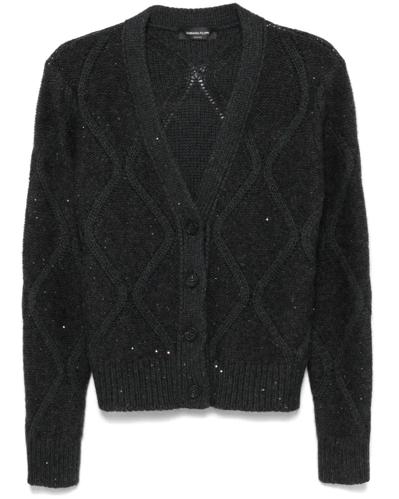 Fabiana Filippi Cardigan mit Pailletten - Grau Grau