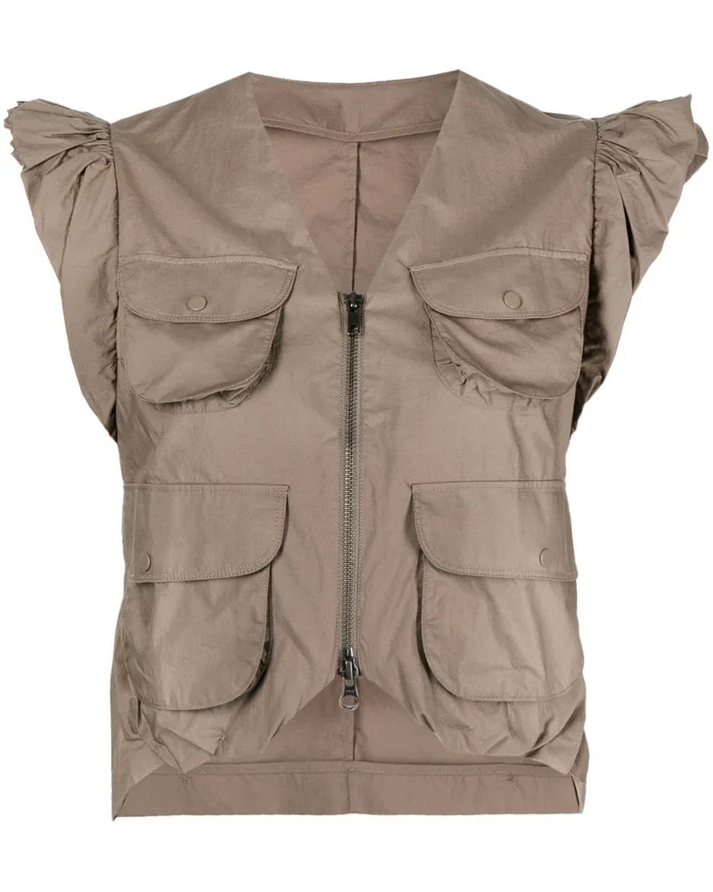 JNBY Bluse mit gerüschten Ärmeln - Grau Grau