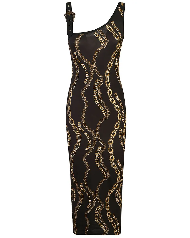 Versace Jeans Chain Couture Kleid - Schwarz Schwarz