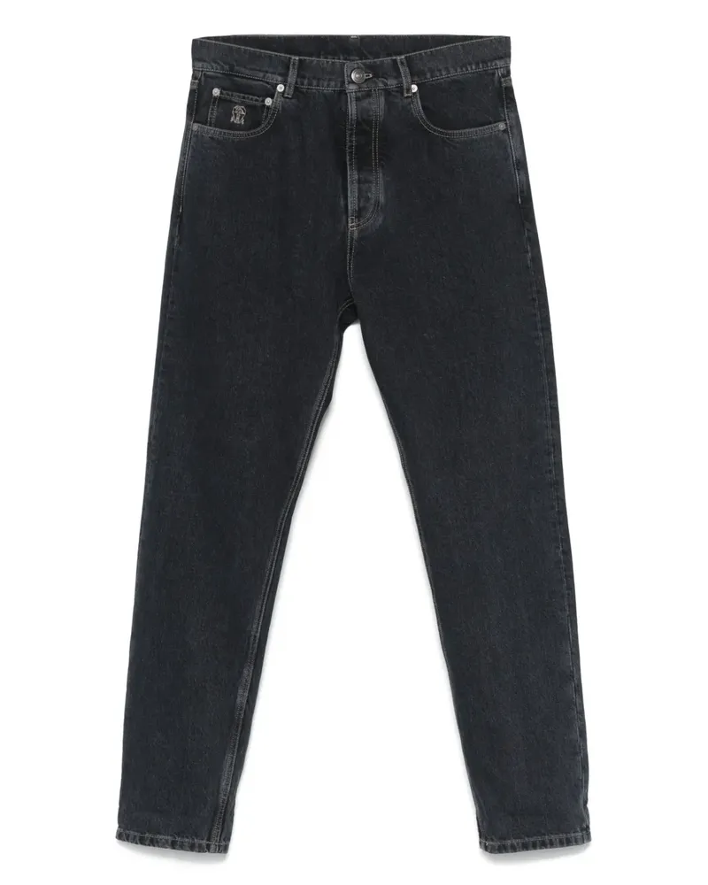 Brunello Cucinelli Jeans mit Logo-Stickerei - Blau Blau