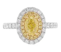 18kt - und Weißgoldring mit weißen Diamanten