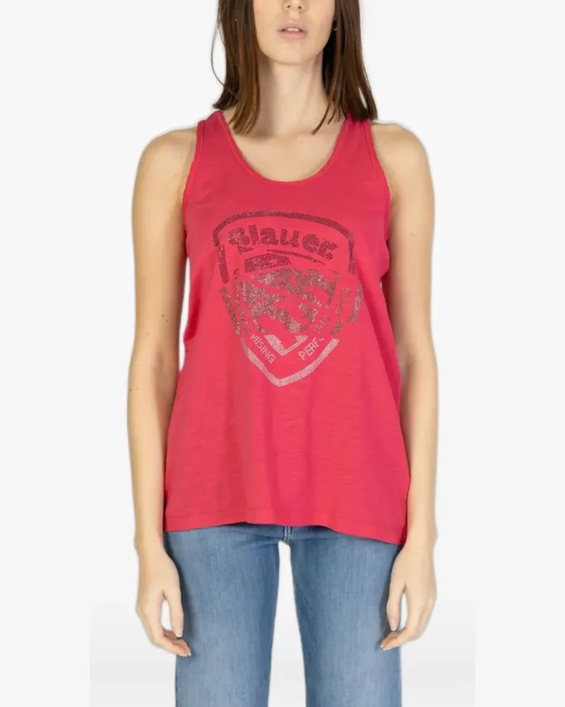 Blauer rhinestone-embellished tank top - Rot Rot
