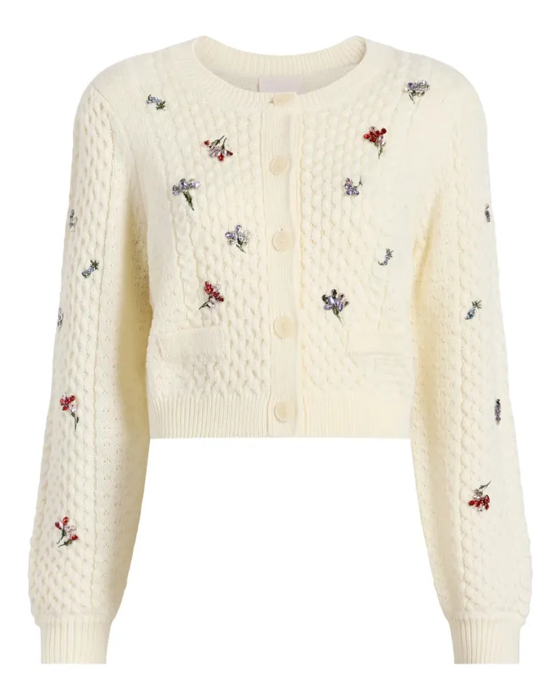 Cinq à Sept Rasa Cardigan mit Blumenstickerei - Nude Nude