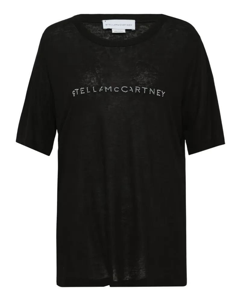 Stella McCartney T-Shirt mit Perlenverzierung - Schwarz Schwarz