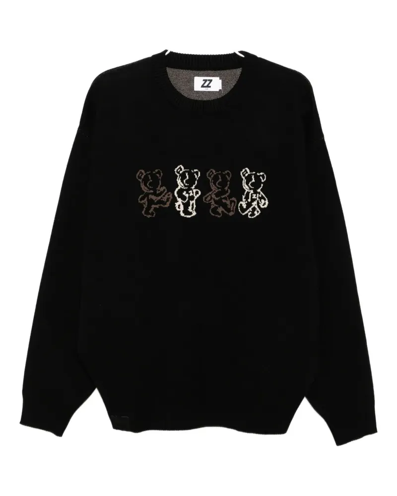 Izzue Pullover mit Bären-Print - Schwarz Schwarz