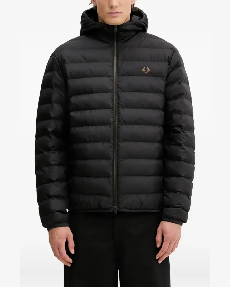 Fred Perry logo-embroidered padded jacket - Schwarz Schwarz