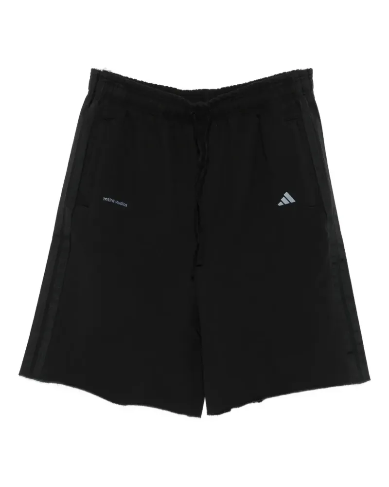 adidas x Entire Studios logo-print side-stripe shorts - Schwarz Schwarz