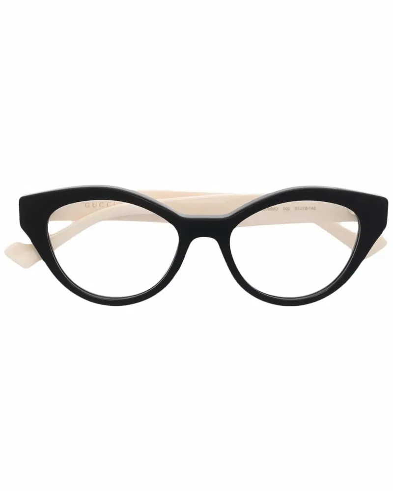 Gucci Cat-Eye-Brille mit GG - Schwarz Schwarz