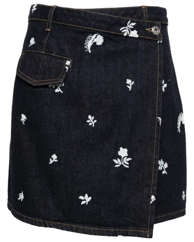 Lanvin Jeanshemd mit Blumenstickerei - Blau Blau