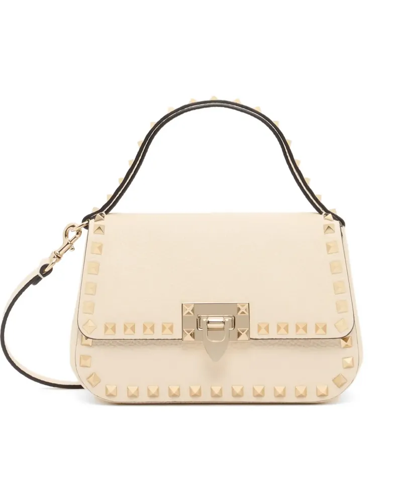 Valentino Garavani Rockstud small handbag in grainy calfskin - Nude Nude