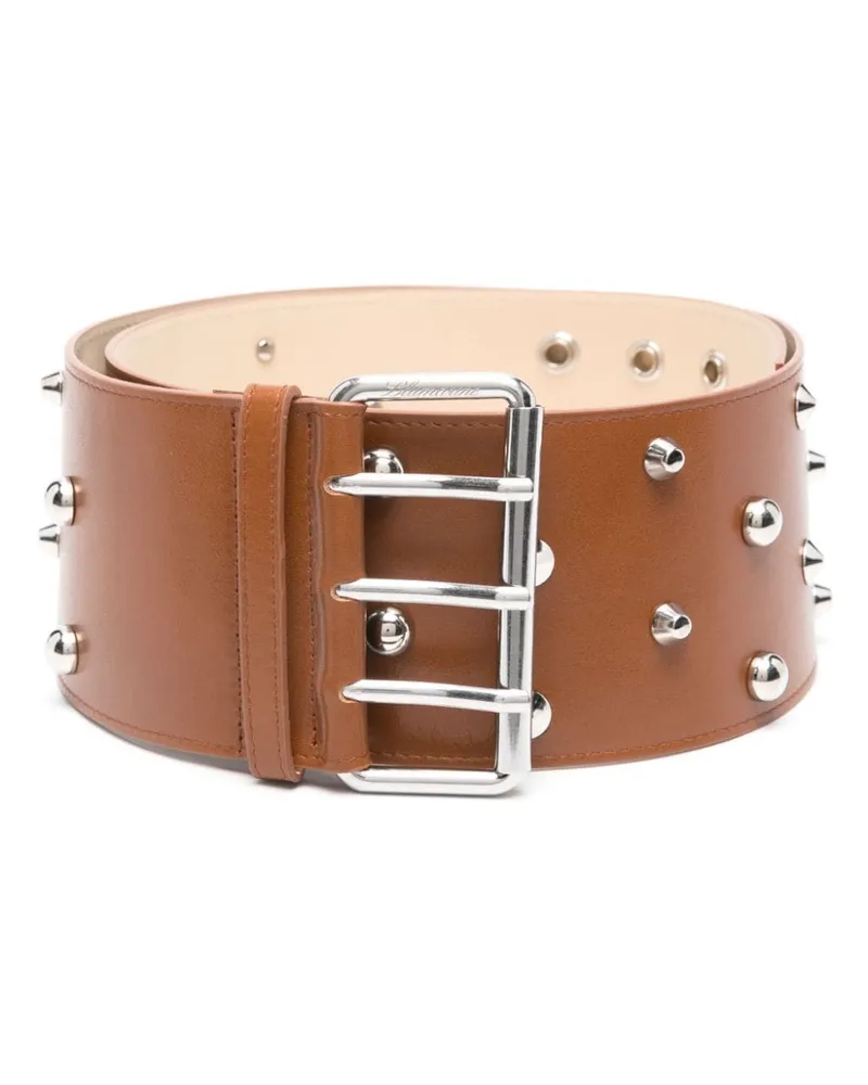 Blumarine Gürtel mit spitzen Nieten - Braun Braun