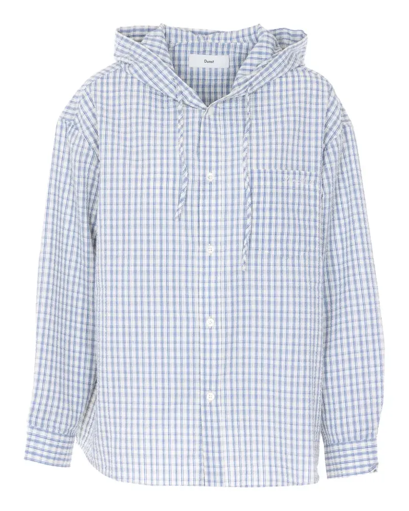 Dunst hooded checked-pattern shirt - Weiß Weiß