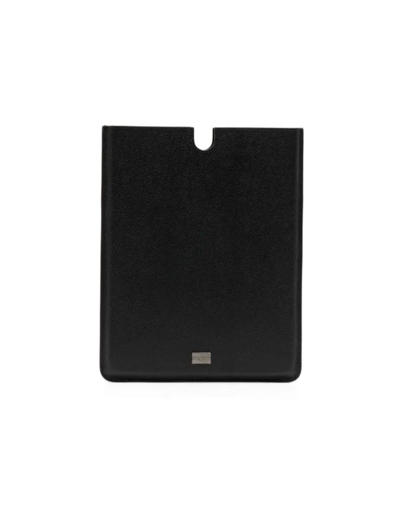 Dolce & Gabbana Tablethülle aus Leder - Schwarz Schwarz