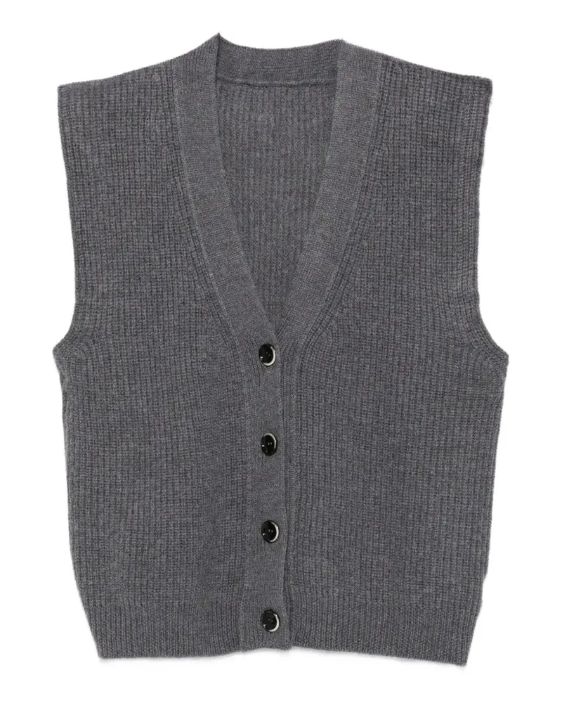 nine:inthe:morning Ärmelloser gerippter Riley Cardigan mit V-Ausschnitt - Grau Grau