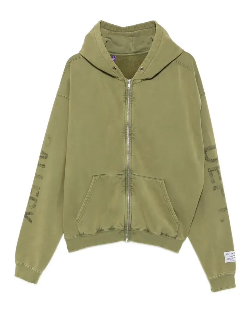 GALLERY DEPT. logo-print zip-fastening hoodie - Grün Grün