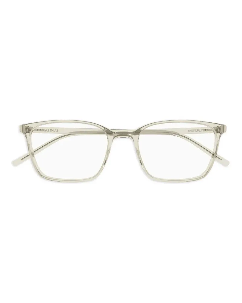 Saint Laurent Brille mit eckigem Gestell - Nude Nude