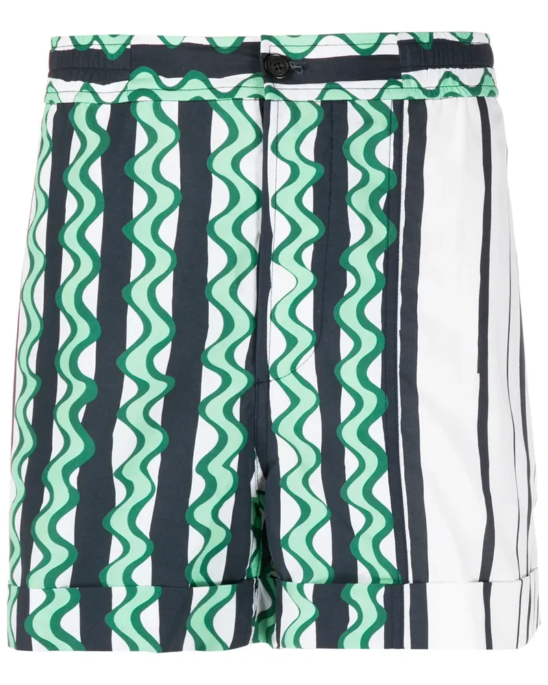 Neil Barrett Badeshorts mit abstraktem Print - Grün Grün