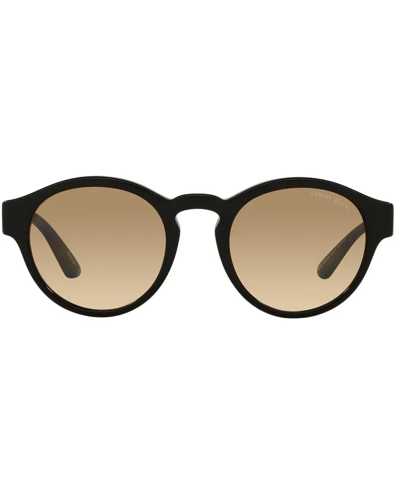 Giorgio Armani Sonnenbrille mit rundem Gestell - Schwarz Schwarz