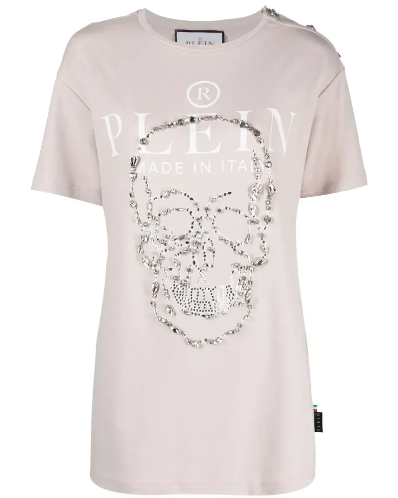 Philipp Plein T-Shirt mit Kristallen - Nude Nude
