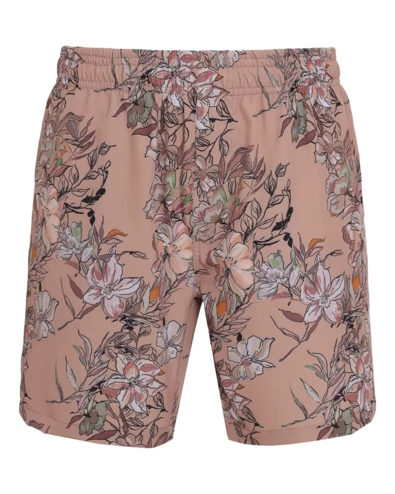 Amir Slama Badeshorts mit Blumen-Print - Braun Braun