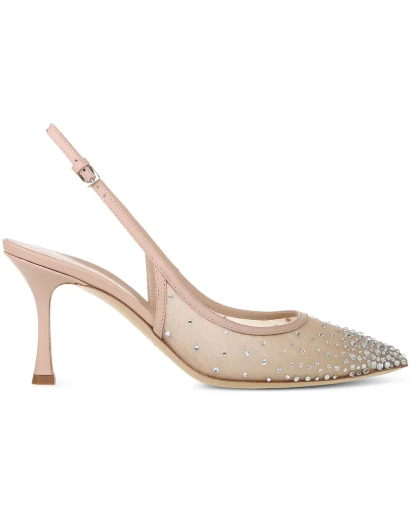 NINALILOU Slingback-Pumps mit Kristallen 75mm - Nude Nude