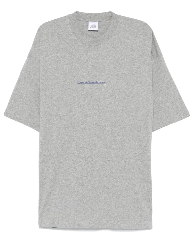 VETEMENTS T-Shirt mit Logo-Print - Grau Grau