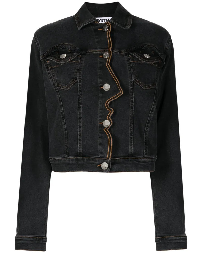 Vivetta Bestickte Jeansjacke - Grau Grau