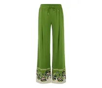 Wedi Palazzohose mit Blumenprint - Grün