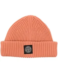 Stone Island Beanie mit Kompass-Patch Orange