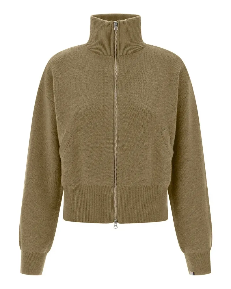 extreme cashmere Gerippter Cardigan mit Reißverschluss - Grün Grün