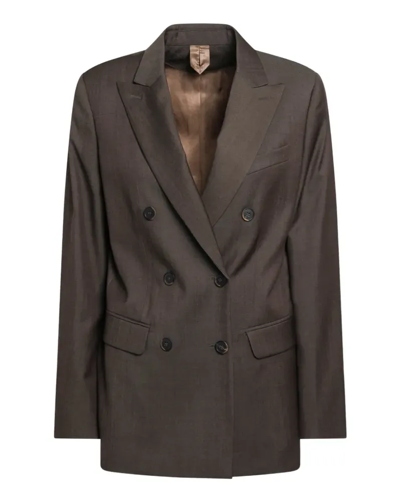 Max Mara Doppelreihiger Blazer aus Gabardine - Tabak - Braun Braun