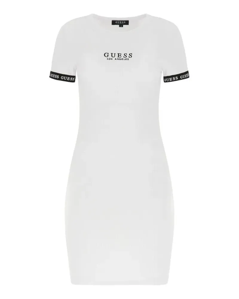 Guess Electra logo-print ribbed midi dress - Weiß Weiß
