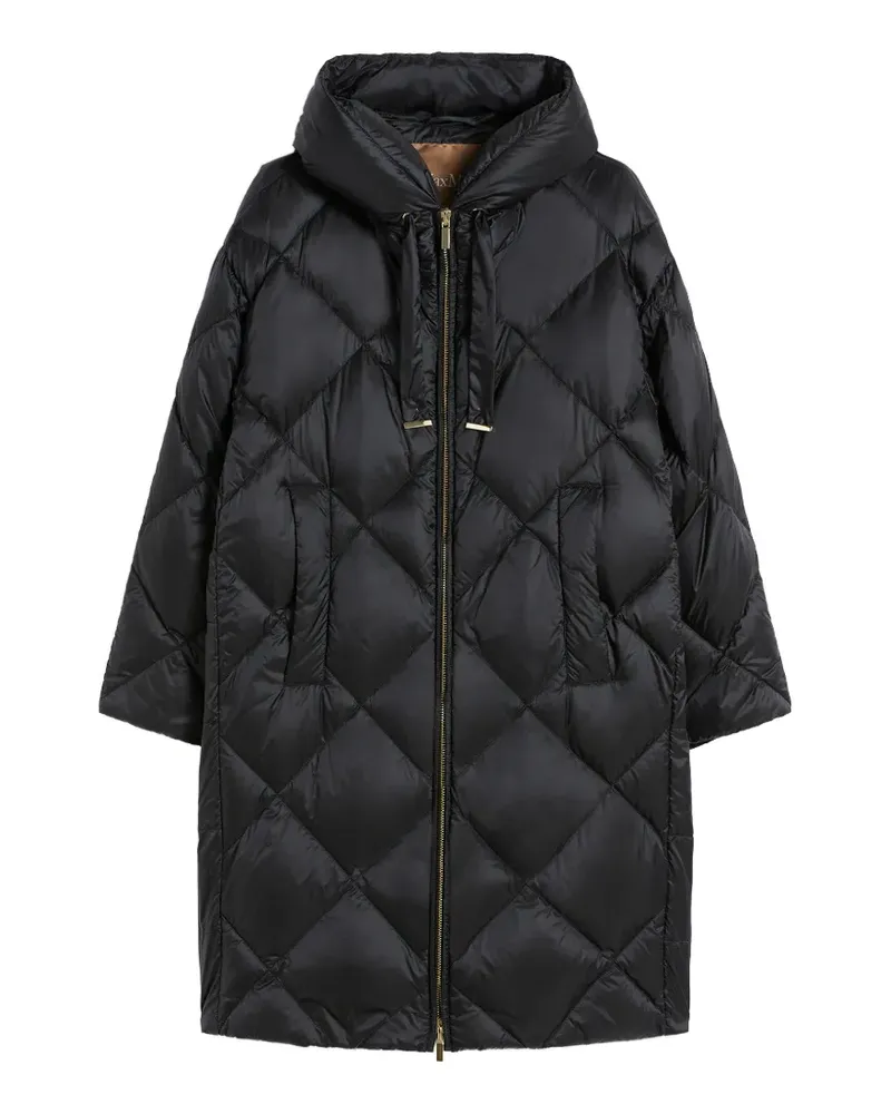 Max Mara Gesteppter Kapuzenmantel - Schwarz Schwarz