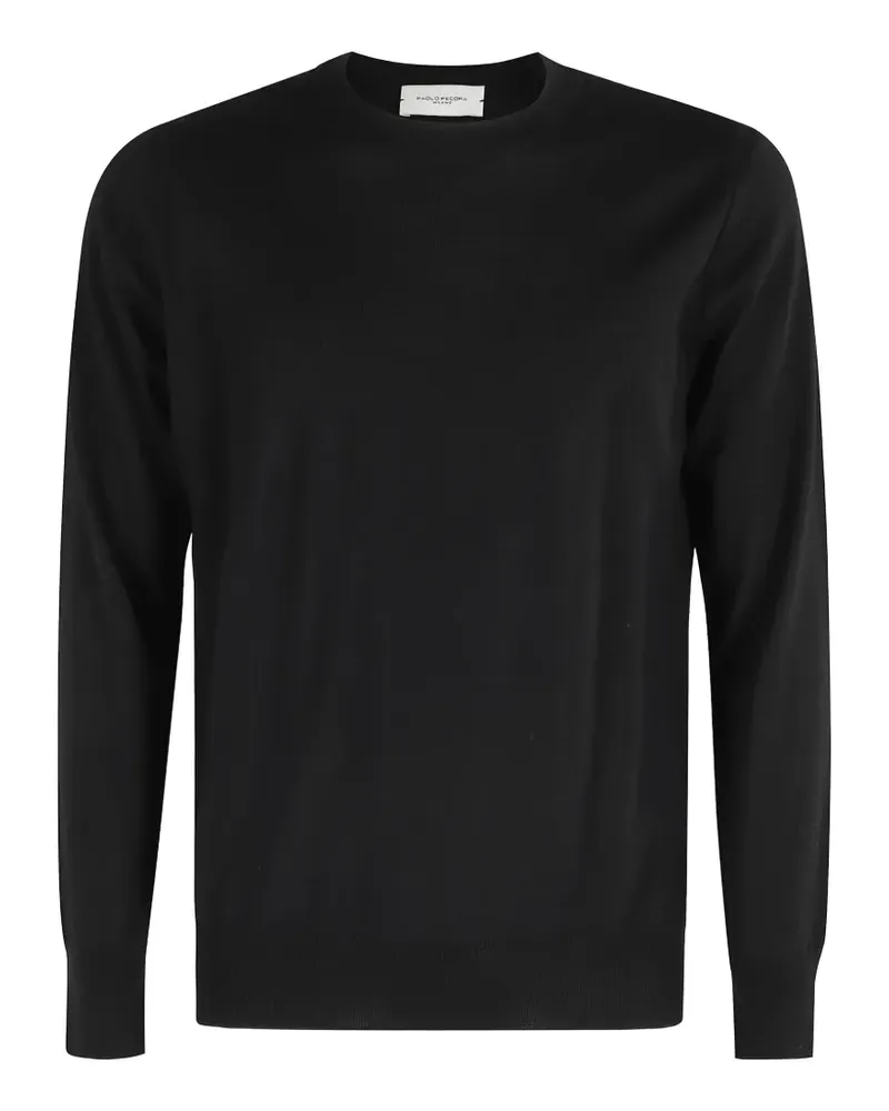 Paolo Pecora Milano Pullover mit rundem Ausschnitt - Schwarz Schwarz