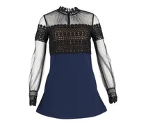 Langärmliges Spitzenkleid - Blau