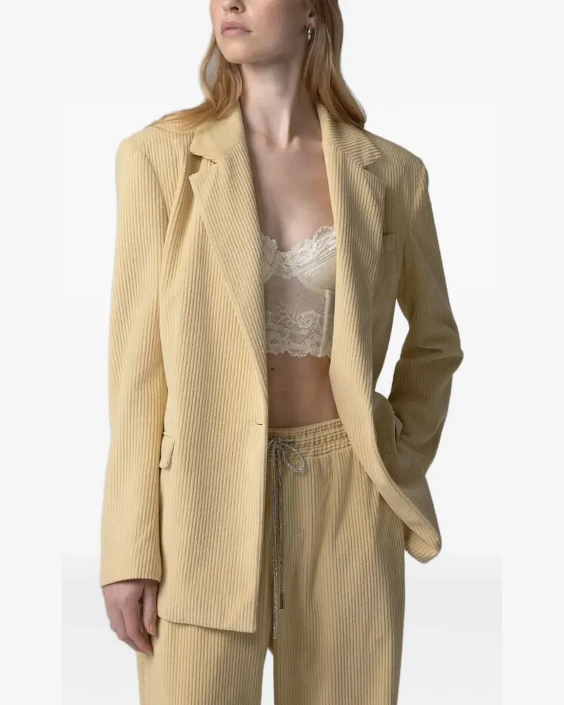 Gaëlle Bonheur Blazer aus Cord - Gelb Gelb