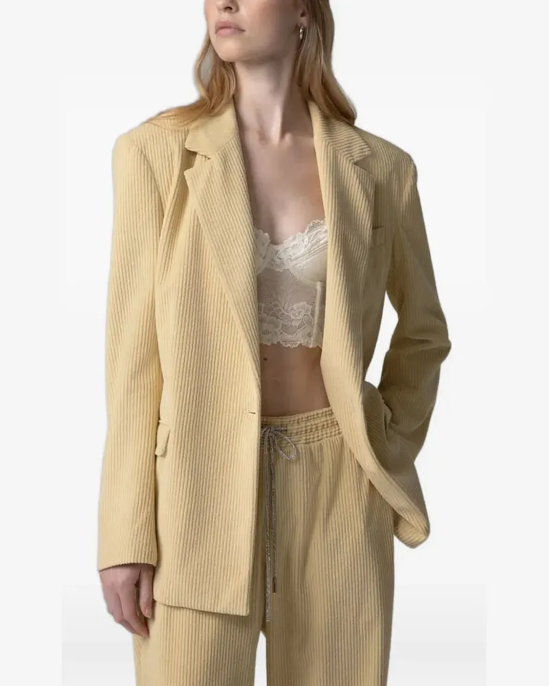 Gaëlle Bonheur corduroy single-breasted blazer - Gelb Gelb