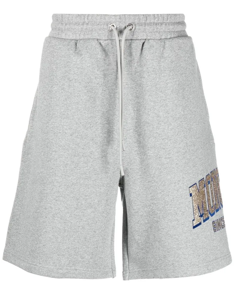 Moncler Shorts mit Logo-Print - Grau Grau